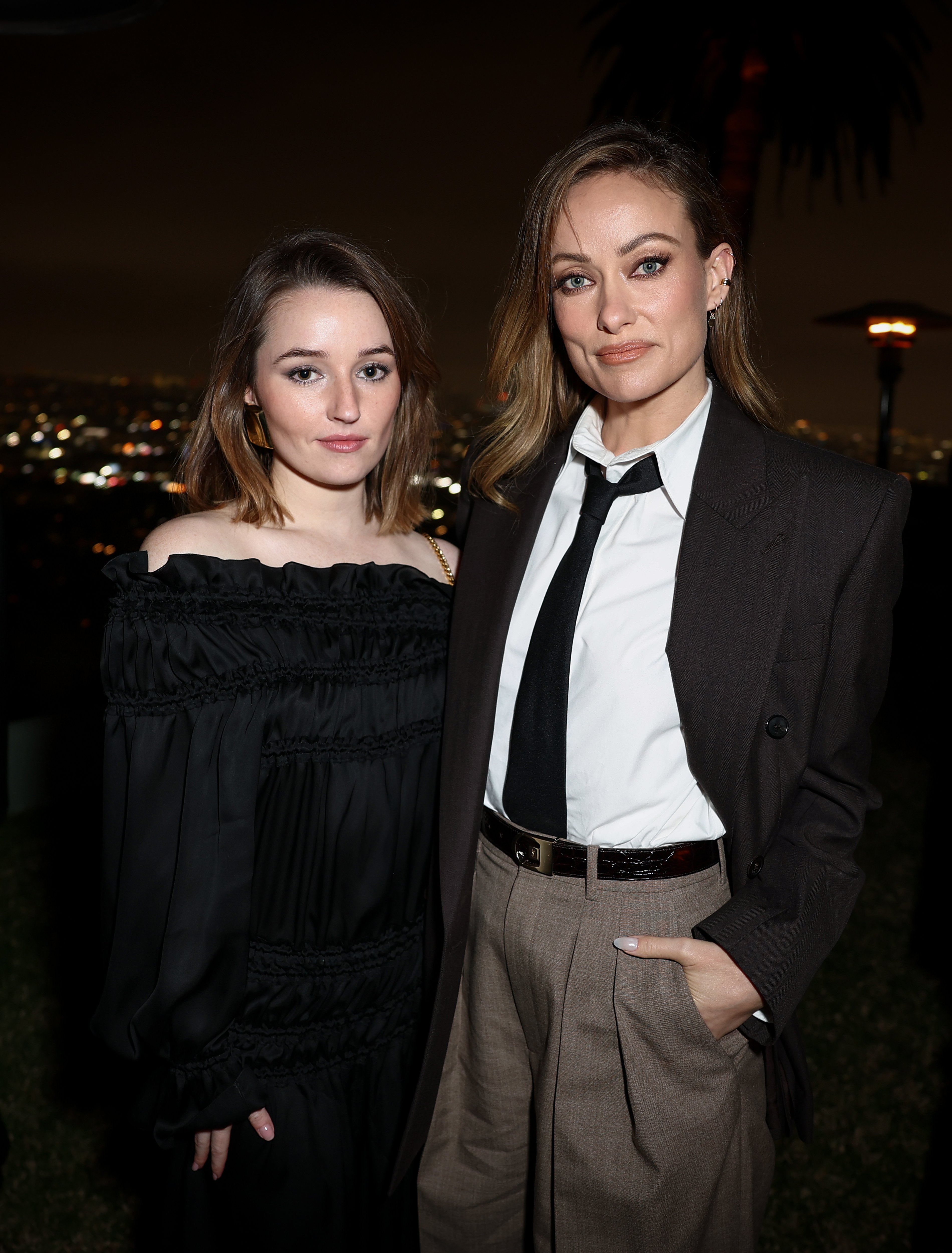 LOS ANGELES, CALIFORNIA - FEBRUARY 28: (L-R) Kaitlyn Dever and Olivia Wilde attend the Saint Laurent x Vanity Fair Pre-Oscar Dinner on February 28, 2025 in Los Angeles, California. (Photo by Matt Winkelmeyer/Getty Images for Saint Laurent )