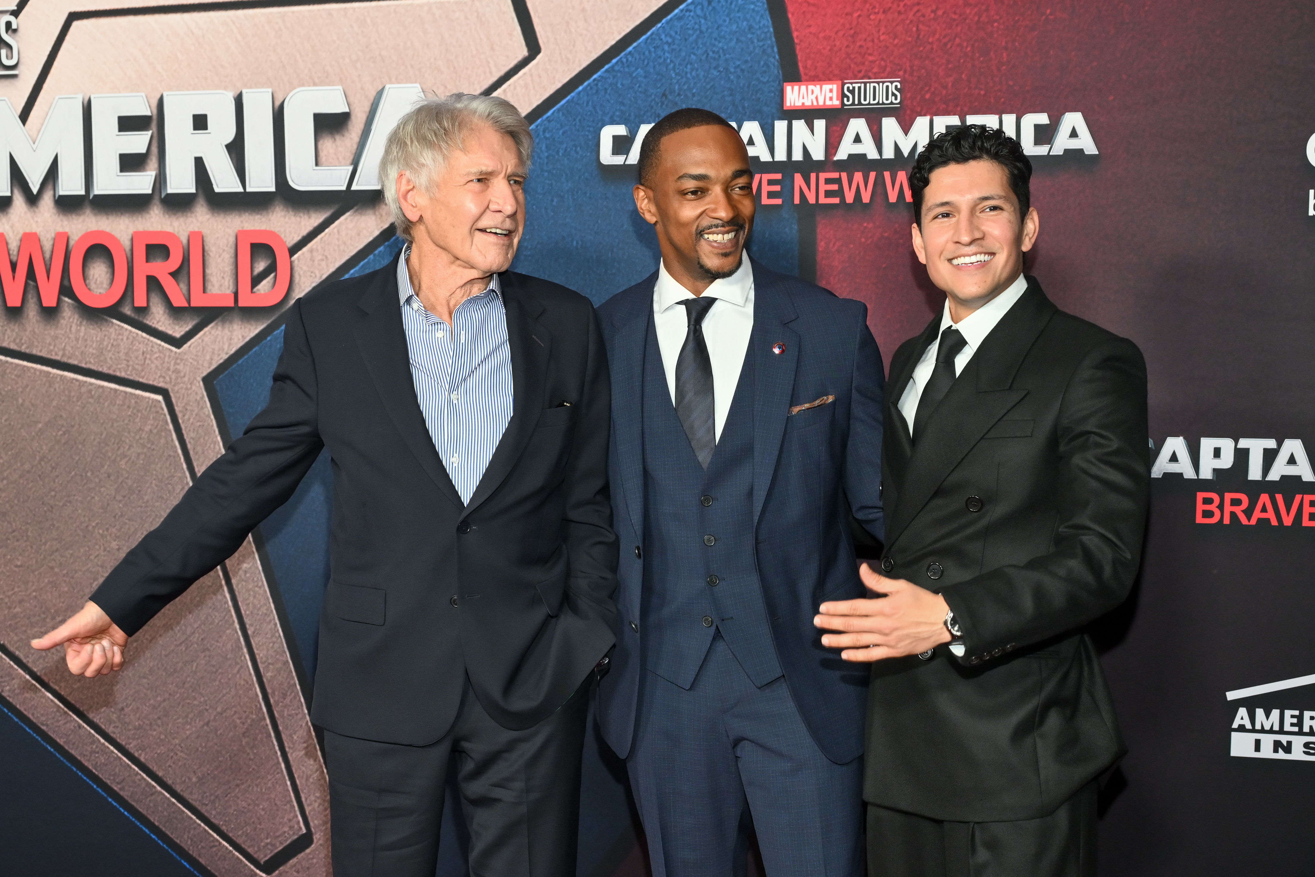 Harrison Ford, Anthony Mackie, Danny Ramirez at Marvel Studios’ “Captain America: Brave New World” Premiere held at El Capitan Theatre on February 11, 2025 in Los Angeles, California.