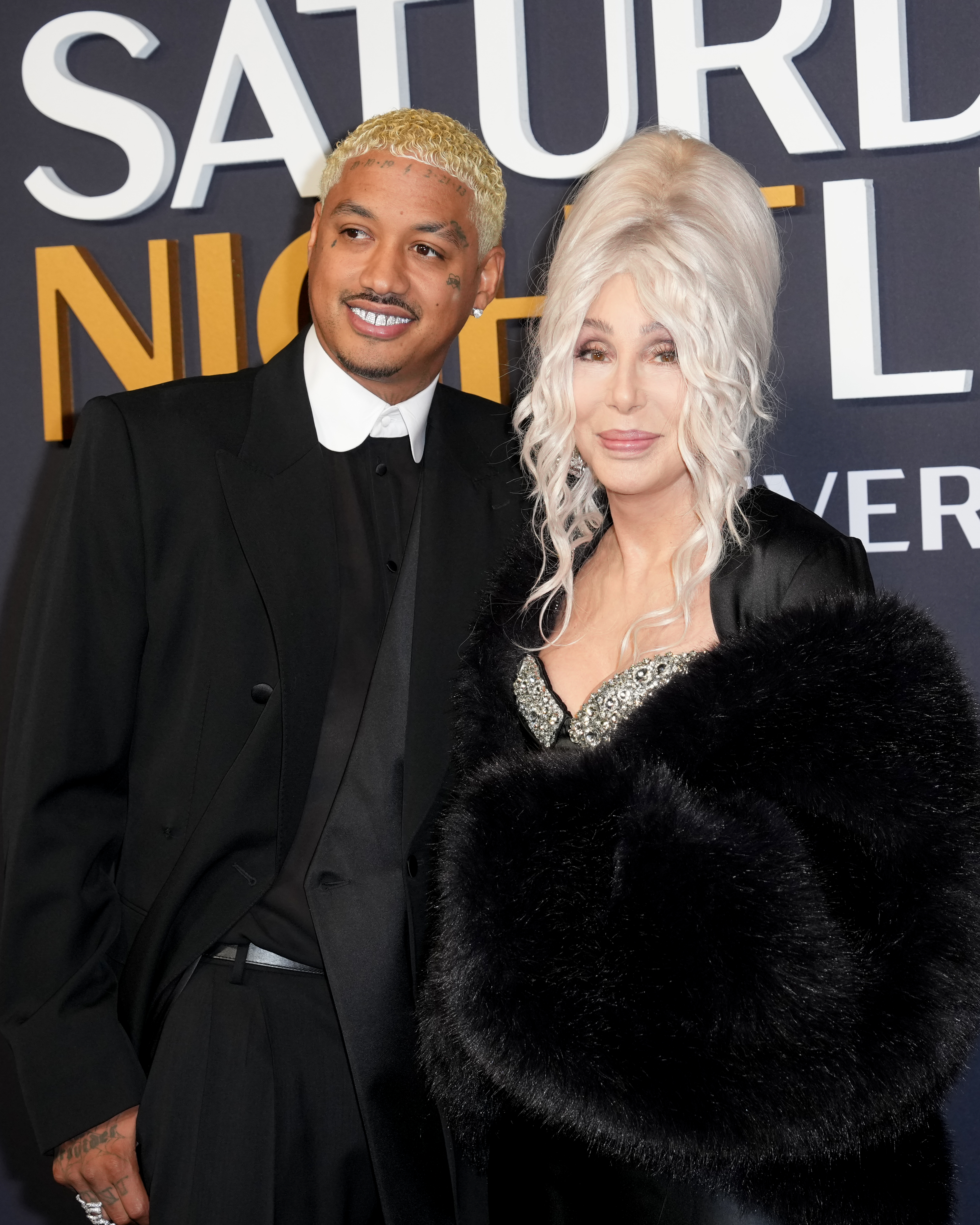 Alexander Edwards, Cher at SNL50: The Anniversary Special at 30 Rockefeller Plaza on February 16, 2025 in New York, New York. (Photo by John Nacion/Variety via Getty Images)