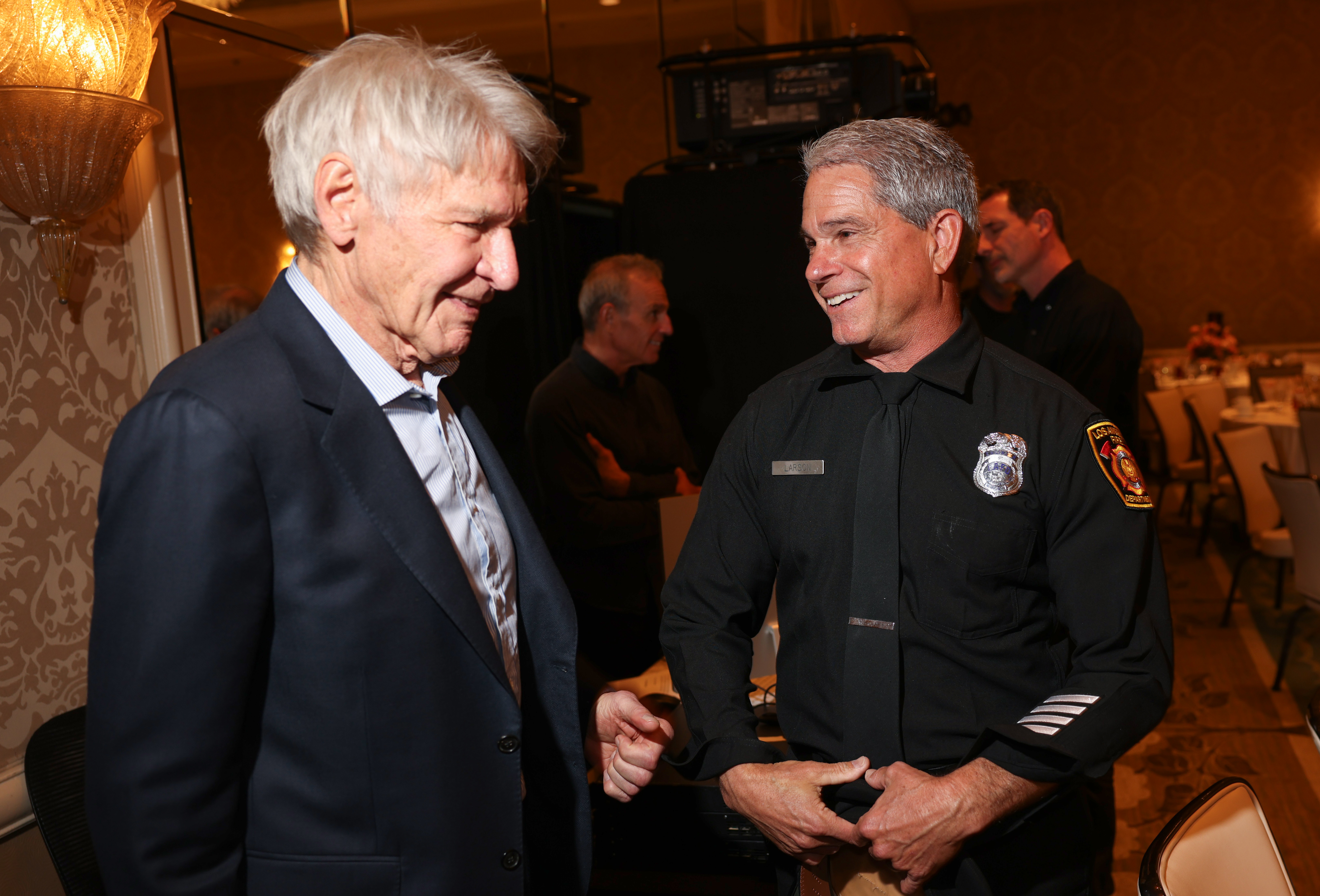 Harrison Ford and LA Fireperson Timmy Larson