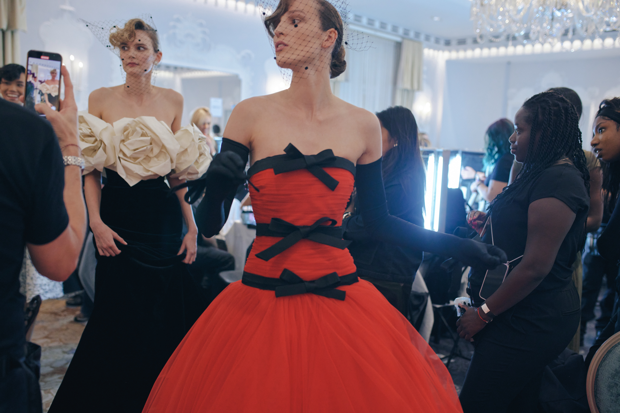 Backstage at Richard Quinn Spring 2025 Ready-To-Wear Collection at London Fashion Week