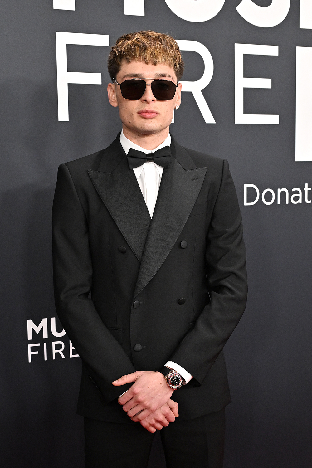 Peso Pluma attends the 2025 Grammy Awards on Feb. 2 in Los Angeles, watches, Jacob & Co.