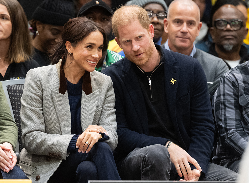 Meghan, Duchess of Sussex and Prince Harry, Duke of Sussex during day one of the 2025 Invictus Games on Feb. 9 in Vancouver, Dôen, Veronica Beard, Cartier, Princess Diana
