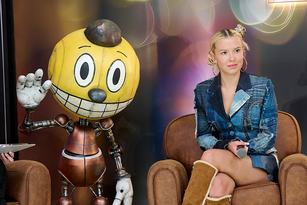 Millie Bobby Brown attend a press conference for