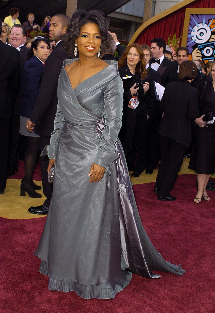 Oprah Winfrey at the 2004 Oscars, red carpet, Gianfranco Ferré, awards
