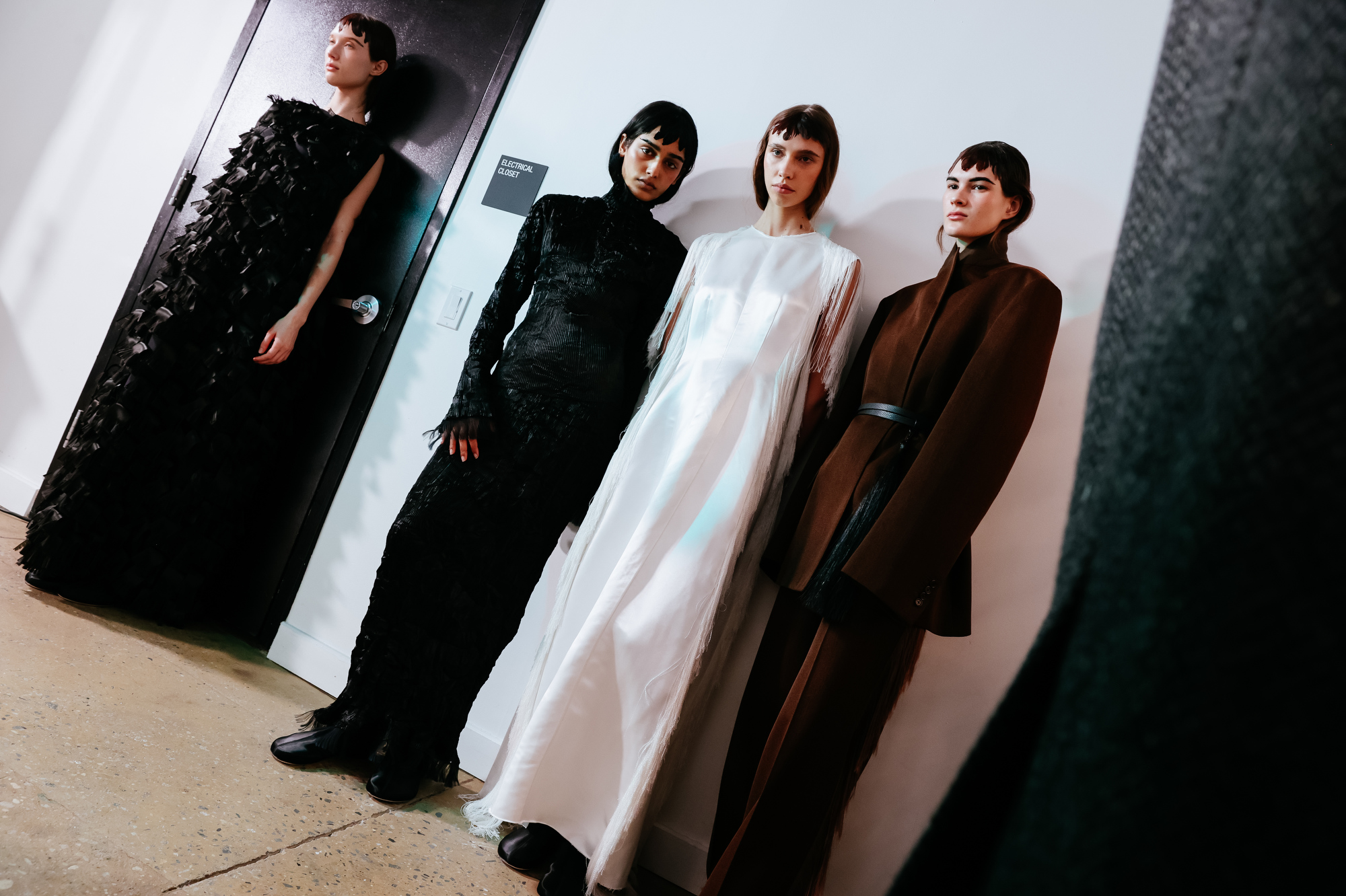 Backstage at the Fforme spring 2025 ready-to-wear show at New York Fashion Week.