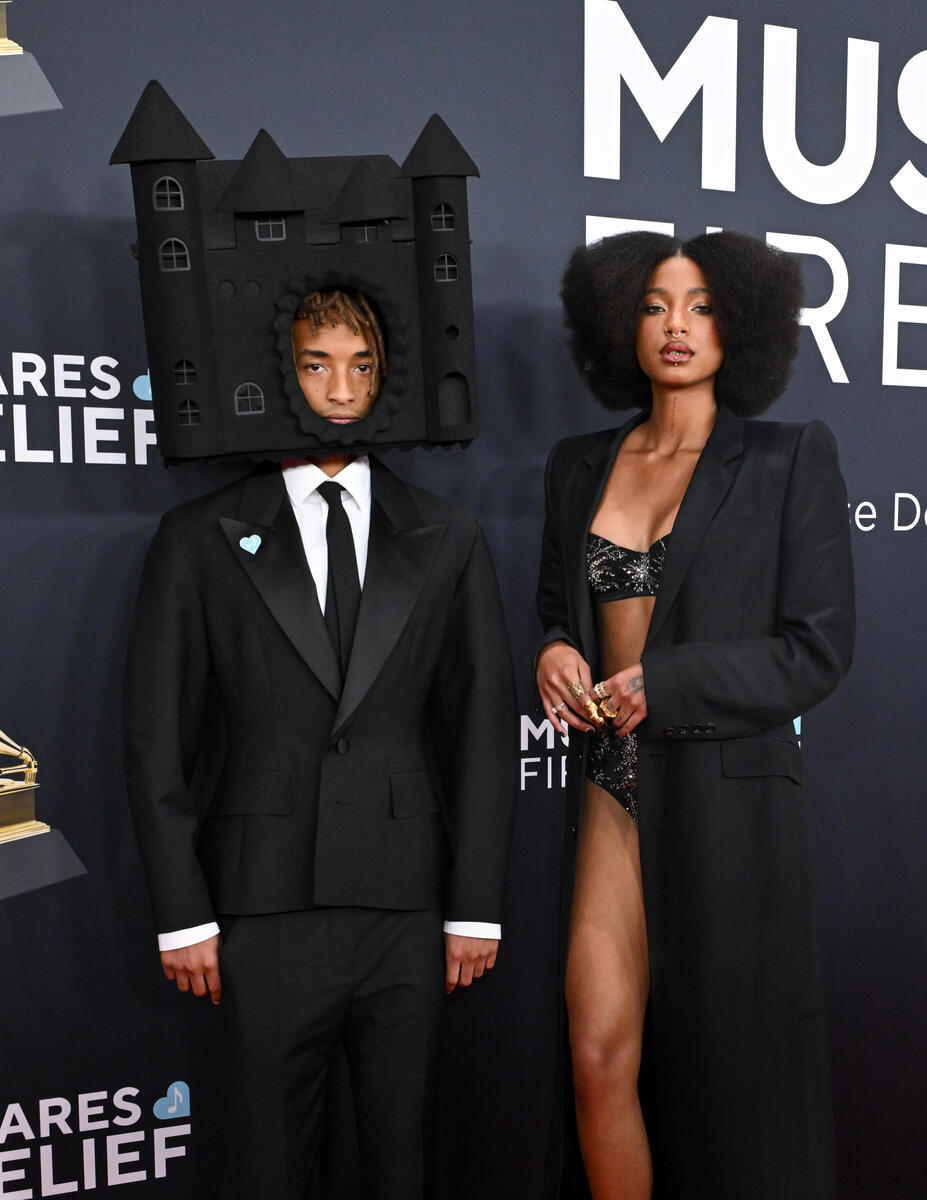Jaden Smith wearing a house hat, Willow Smith at the 67th GRAMMY Awards held at the Crypto.com Arena on February 2, 2025 in Los Angeles, California.