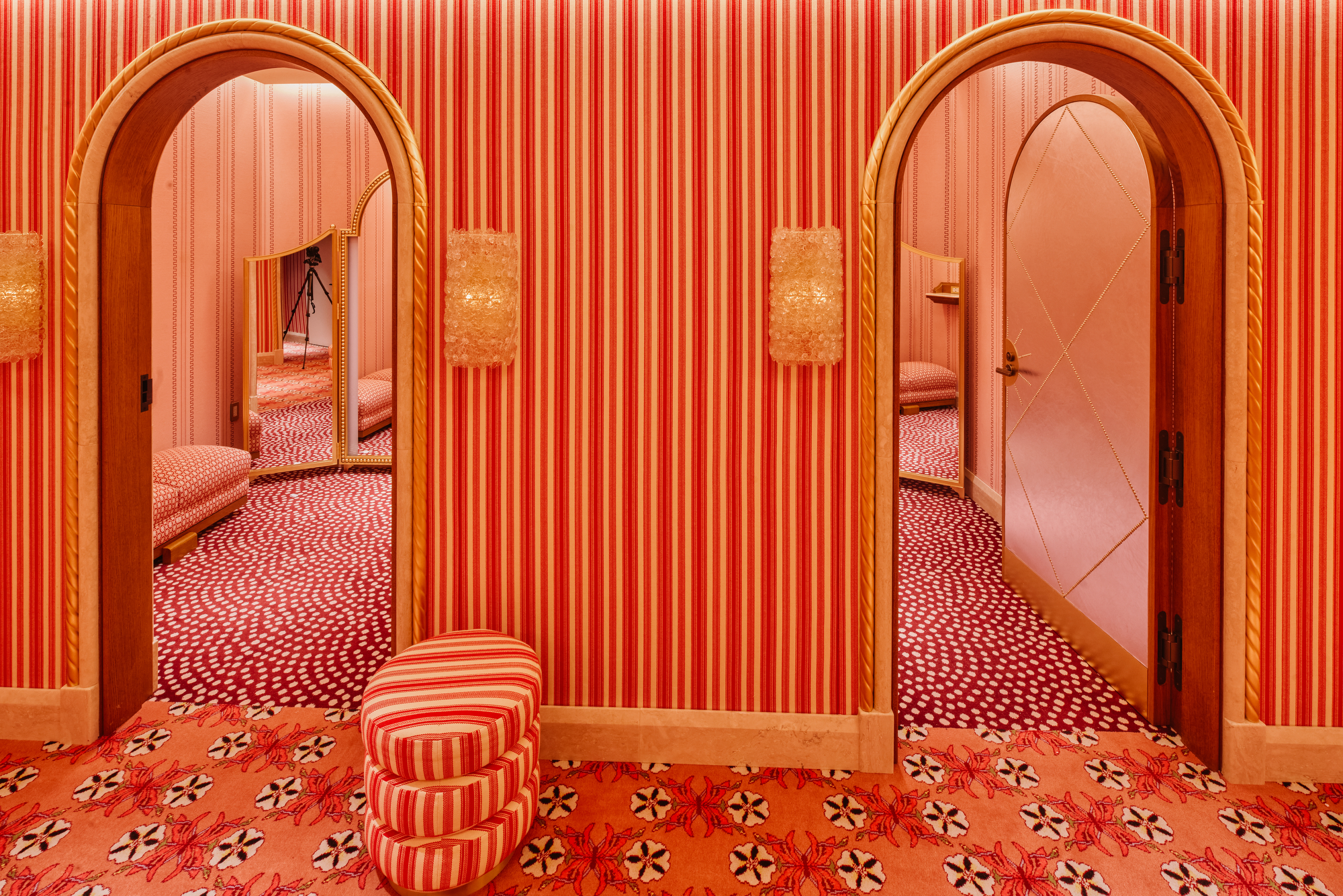 Swanky dressing rooms at Printemps New York.