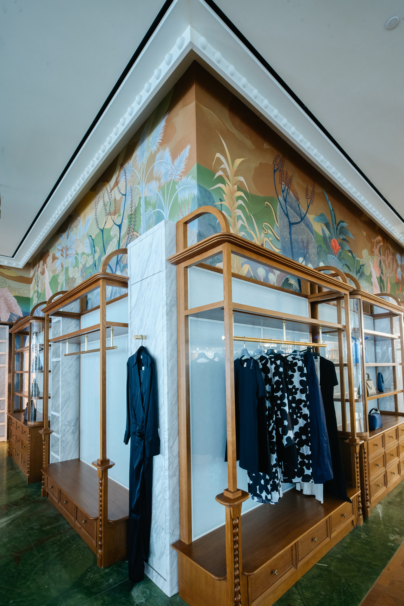 The fresco in The Salon at Printemps New York.