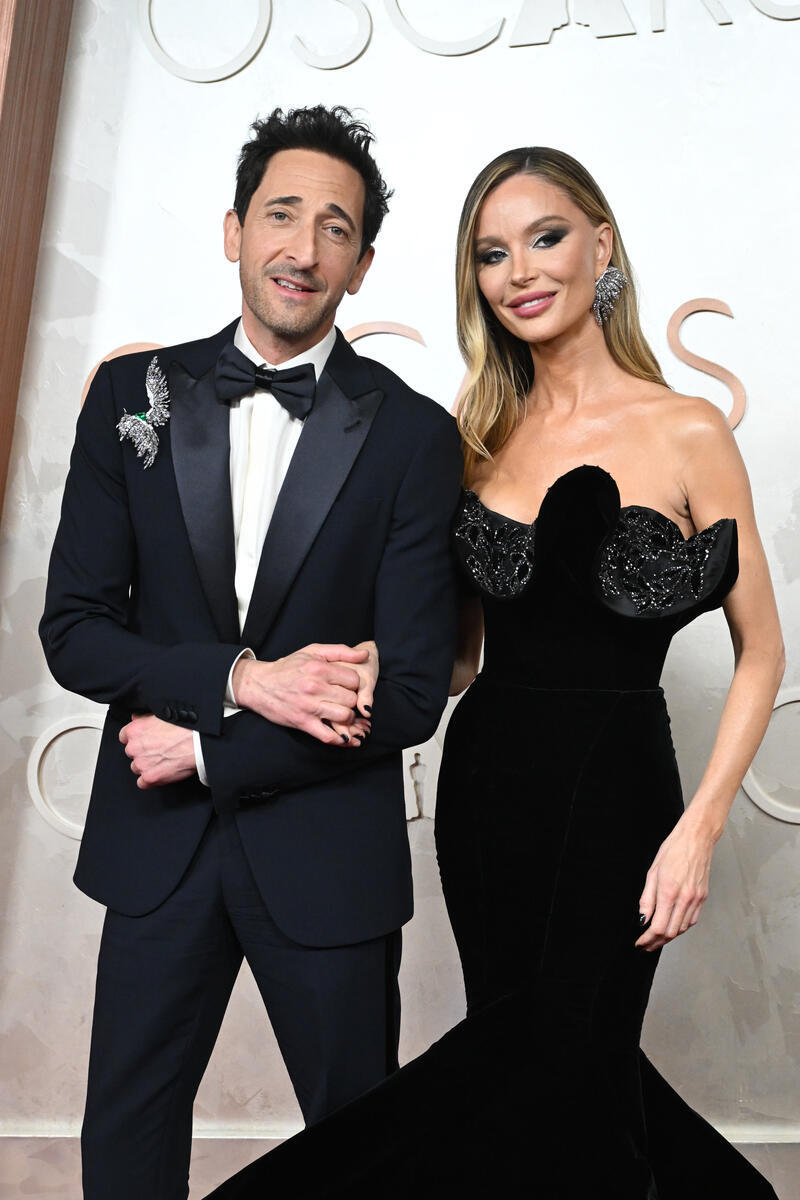 Adrien Brody, Georgina Chapman at the 97th Oscars held at the Dolby Theatre on March 2, 2025 in Hollywood, California.