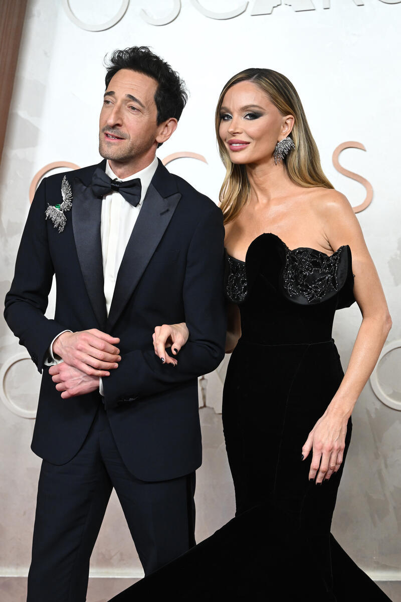 Adrien Brody, Georgina Chapman at the 97th Oscars held at the Dolby Theatre on March 2, 2025 in Hollywood, California.