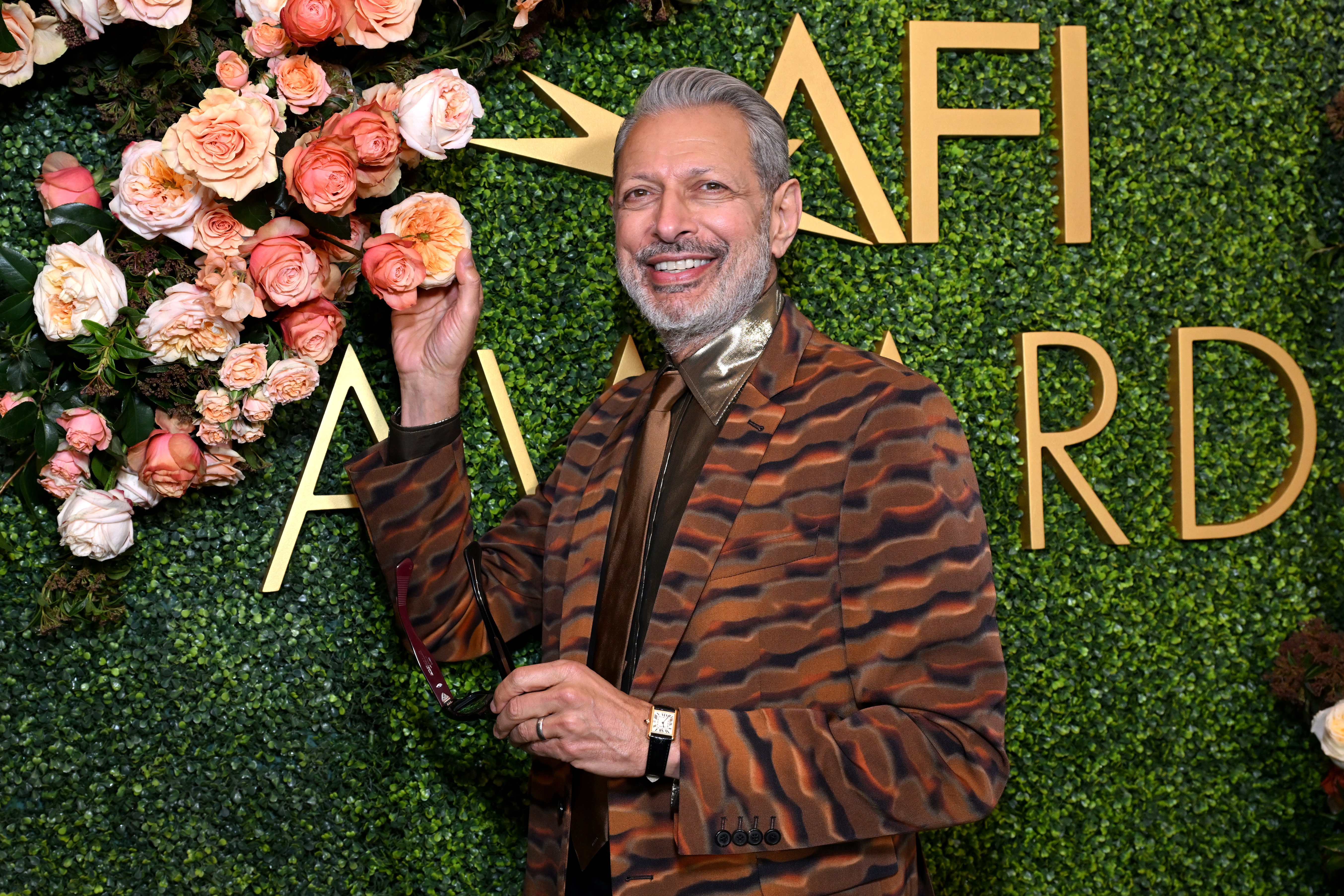 LOS ANGELES, CALIFORNIA - FEBRUARY 06: Jeff Goldblum attends the AFI Awards at Four Seasons Hotel Los Angeles at Beverly Hills on February 06, 2025 in Los Angeles, California. (Photo by Michael Kovac/Getty Images for AFI)
