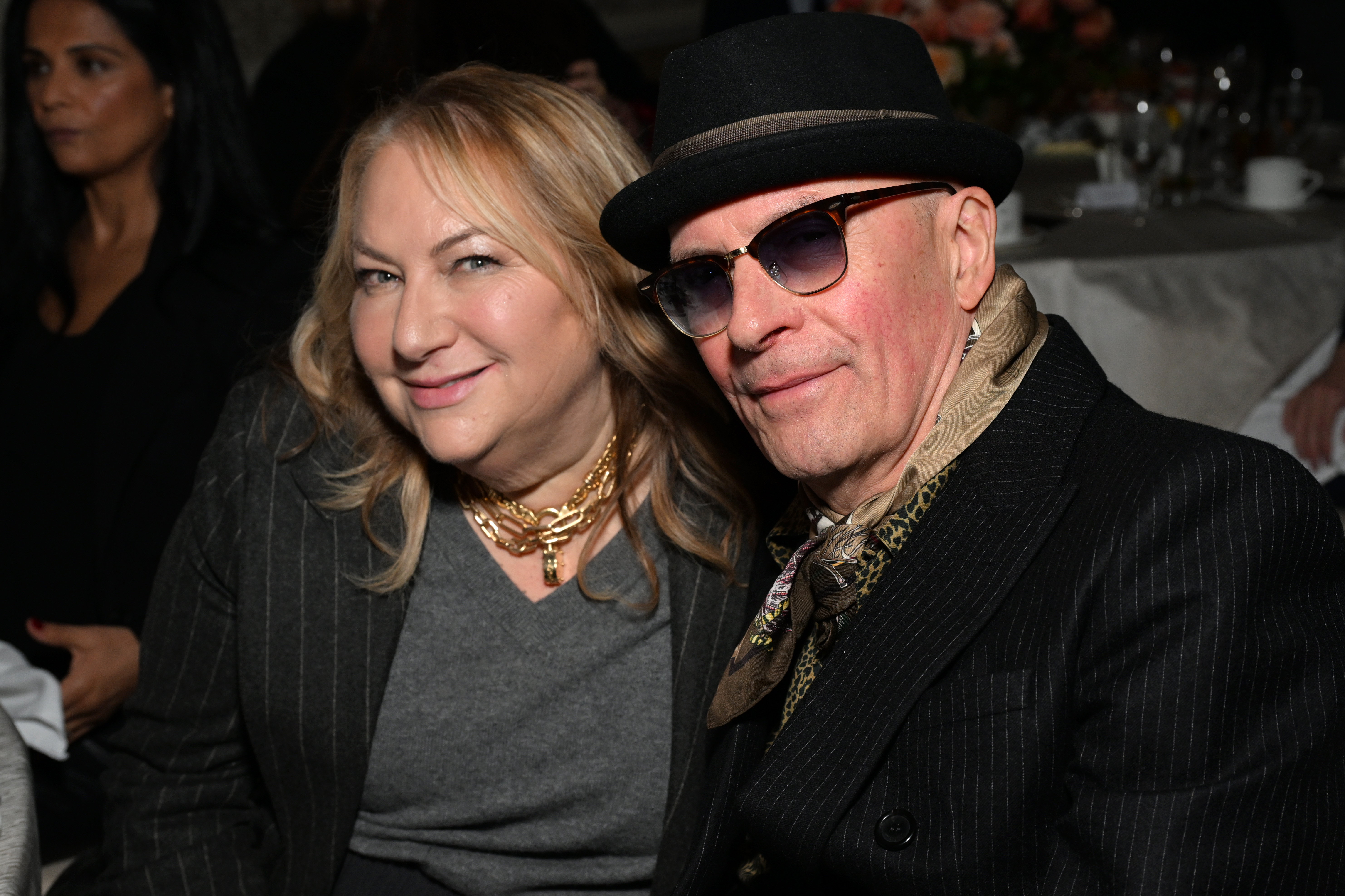 LOS ANGELES, CALIFORNIA - FEBRUARY 06: (L-R) Lisa Tabak and Jacques Audiard attend the AFI Awards at Four Seasons Hotel Los Angeles at Beverly Hills on February 06, 2025 in Los Angeles, California. (Photo by Michael Kovac/Getty Images for AFI)
