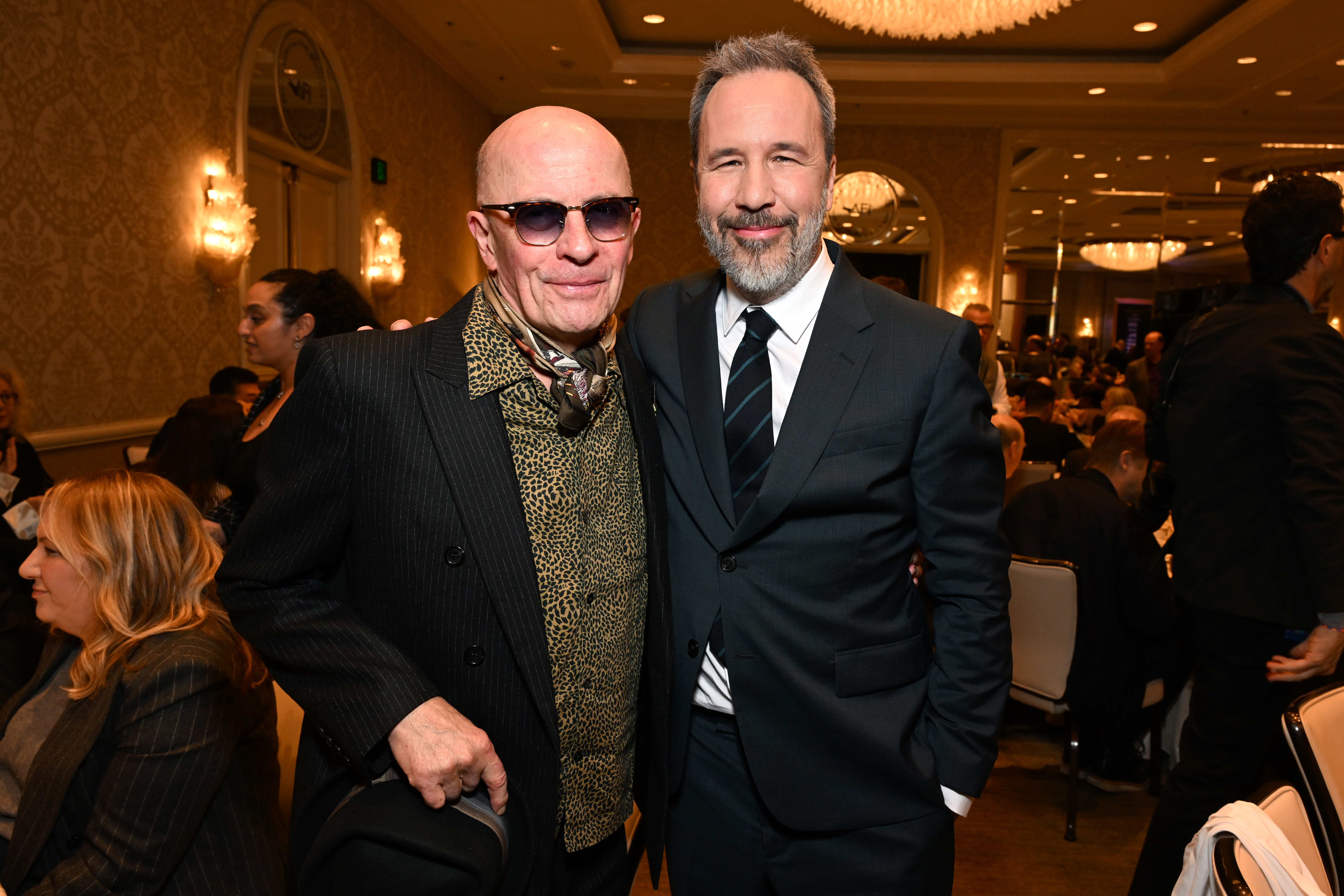 LOS ANGELES, CALIFORNIA - FEBRUARY 06: (L-R) Jacques Audiard and Denis Villeneuve attend the AFI Awards at Four Seasons Hotel Los Angeles at Beverly Hills on February 06, 2025 in Los Angeles, California. (Photo by Michael Kovac/Getty Images for AFI)
