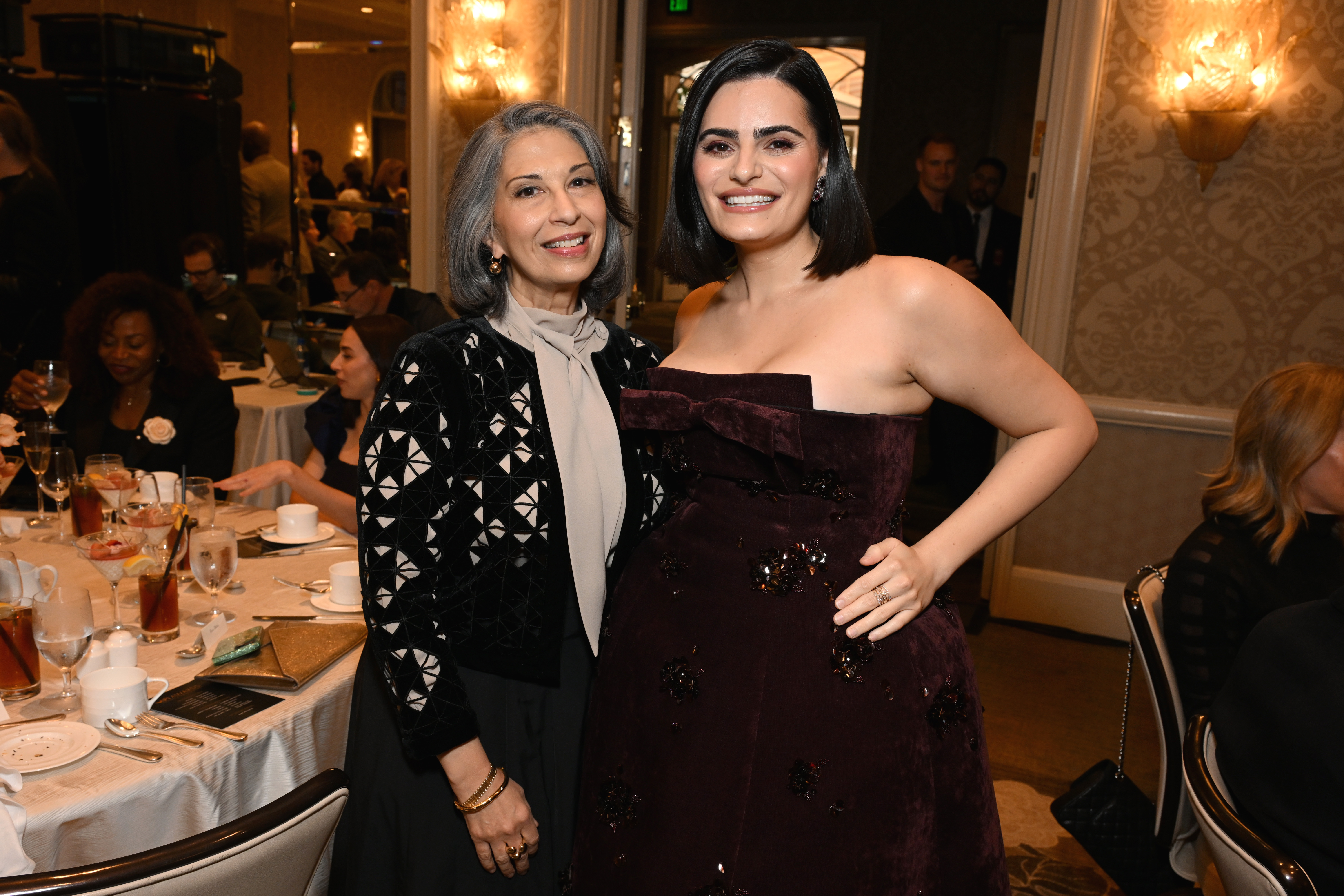 LOS ANGELES, CALIFORNIA - FEBRUARY 06: (L-R) Rose Abdoo and Nava Mau attends the AFI Awards at Four Seasons Hotel Los Angeles at Beverly Hills on February 06, 2025 in Los Angeles, California. (Photo by Michael Kovac/Getty Images for AFI)