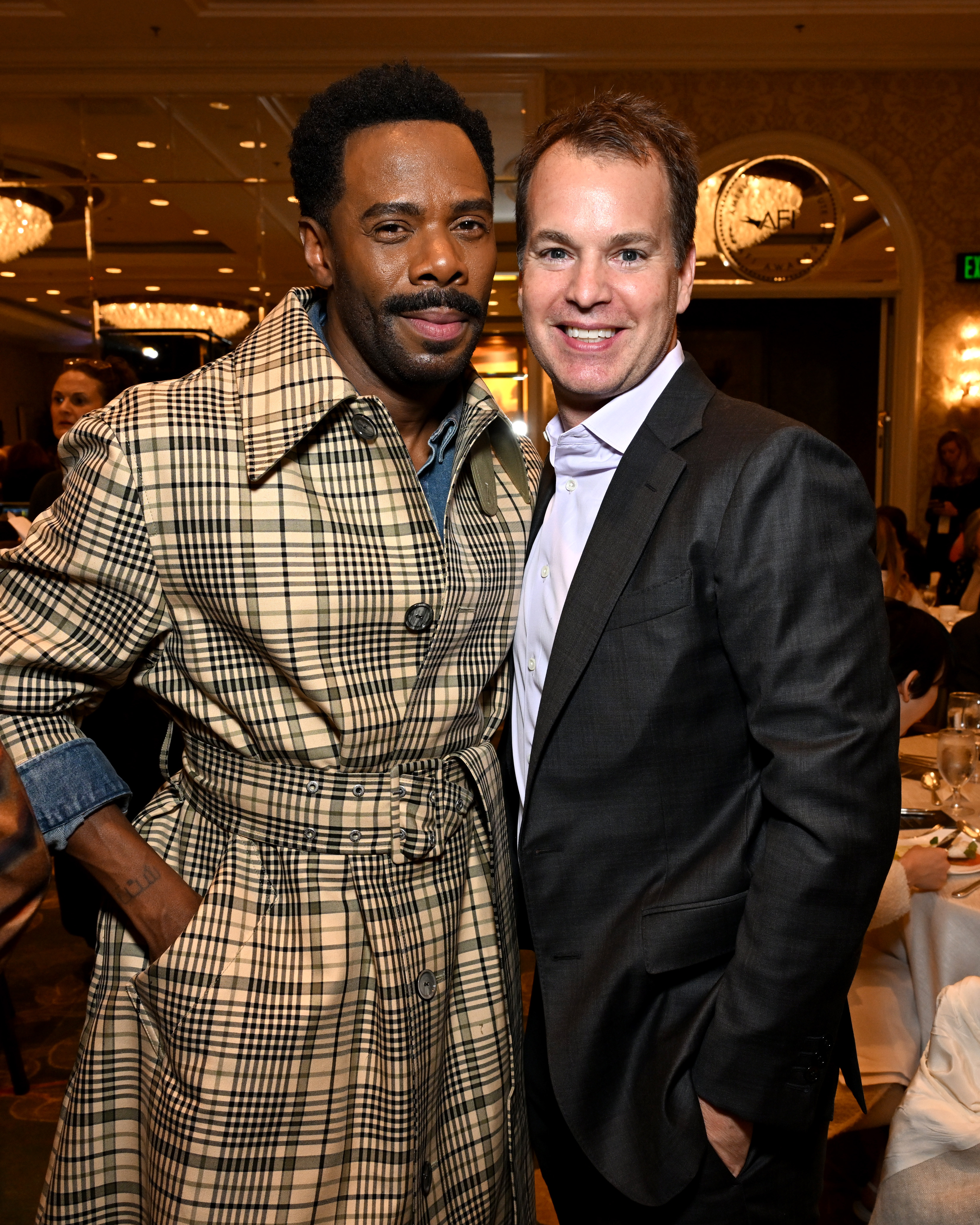 LOS ANGELES, CALIFORNIA - FEBRUARY 06: (L-R) Colman Domingo and Casey Bloys, Chairman and CEO, MAX attend the AFI Awards at Four Seasons Hotel Los Angeles at Beverly Hills on February 06, 2025 in Los Angeles, California. (Photo by Michael Kovac/Getty Images for AFI)