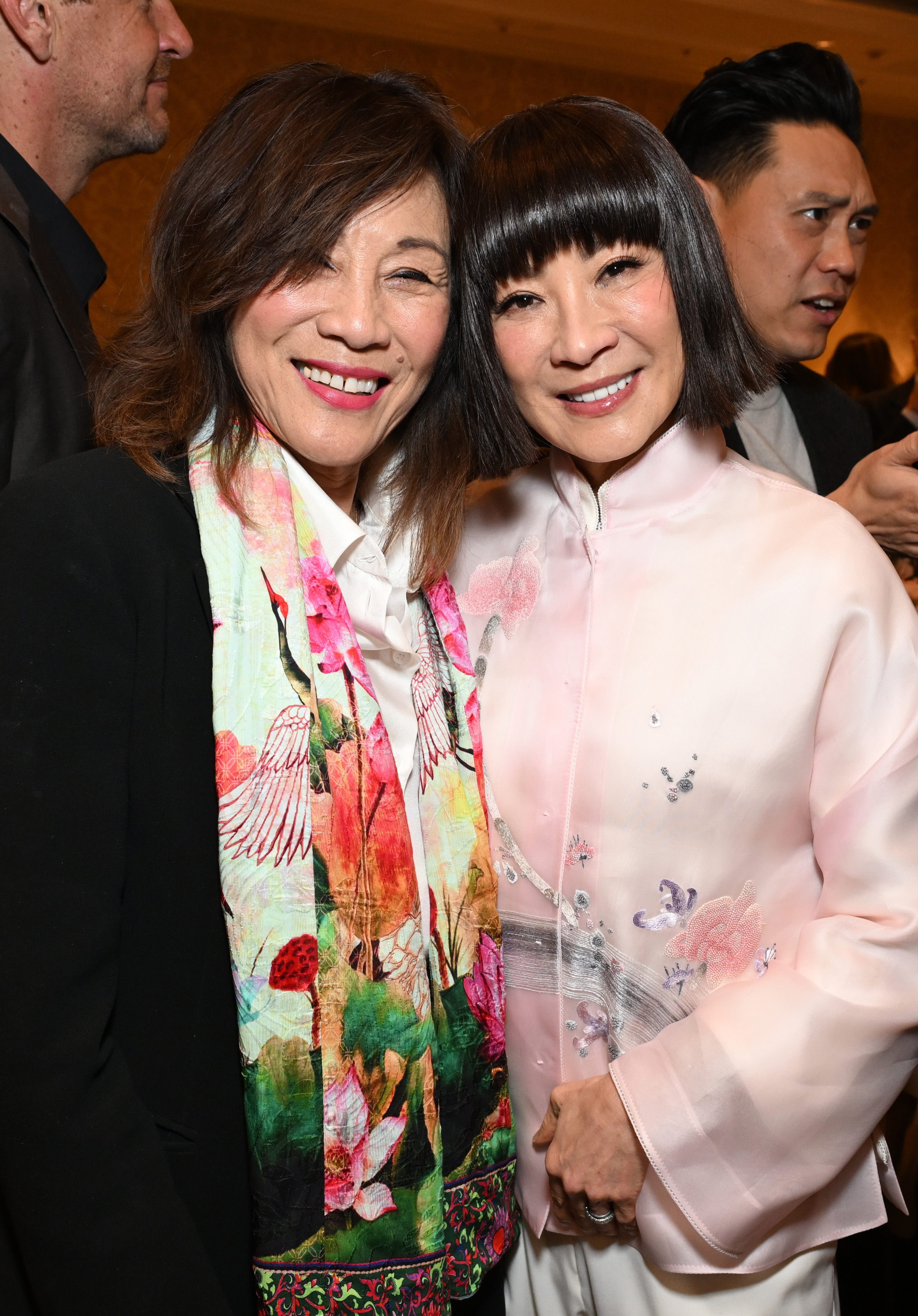 LOS ANGELES, CALIFORNIA - FEBRUARY 06: (L-R) Janet Yang and Michelle Yeoh attend the AFI Awards at Four Seasons Hotel Los Angeles at Beverly Hills on February 06, 2025 in Los Angeles, California. (Photo by Michael Kovac/Getty Images for AFI)