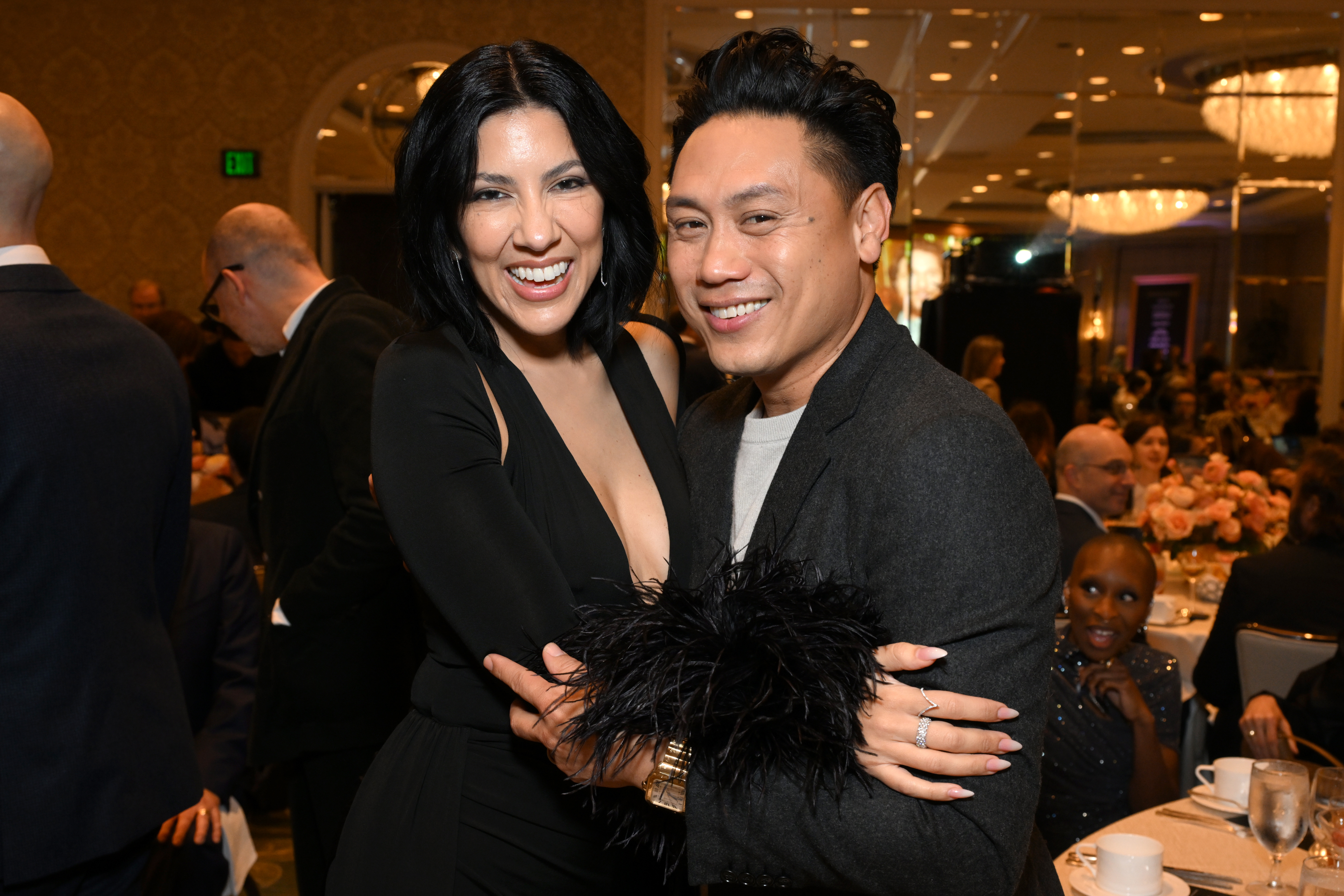 LOS ANGELES, CALIFORNIA - FEBRUARY 06: (L-R) Stephanie Beatriz and Jon M. Chu attend the AFI Awards at Four Seasons Hotel Los Angeles at Beverly Hills on February 06, 2025 in Los Angeles, California. (Photo by Michael Kovac/Getty Images for AFI)