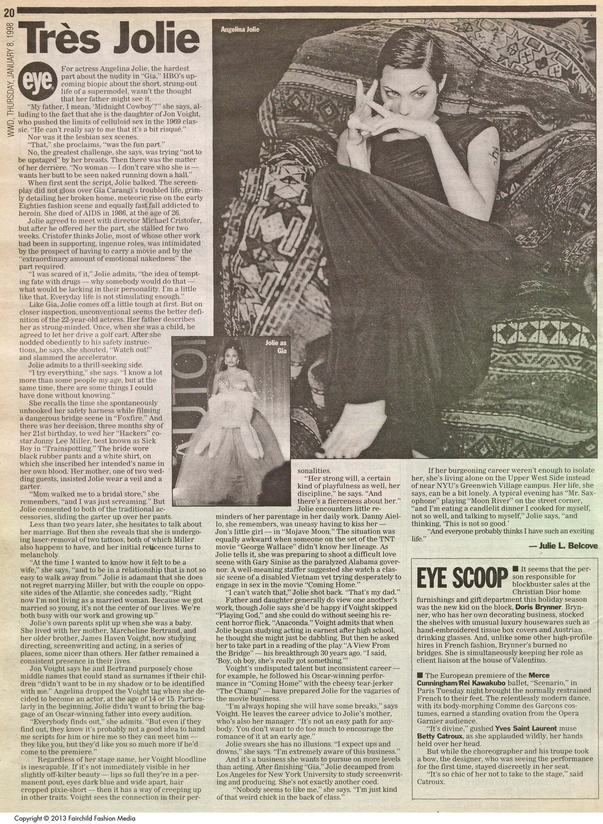 "Très Jolie" appeared in WWD on Jan. 8, 1998.