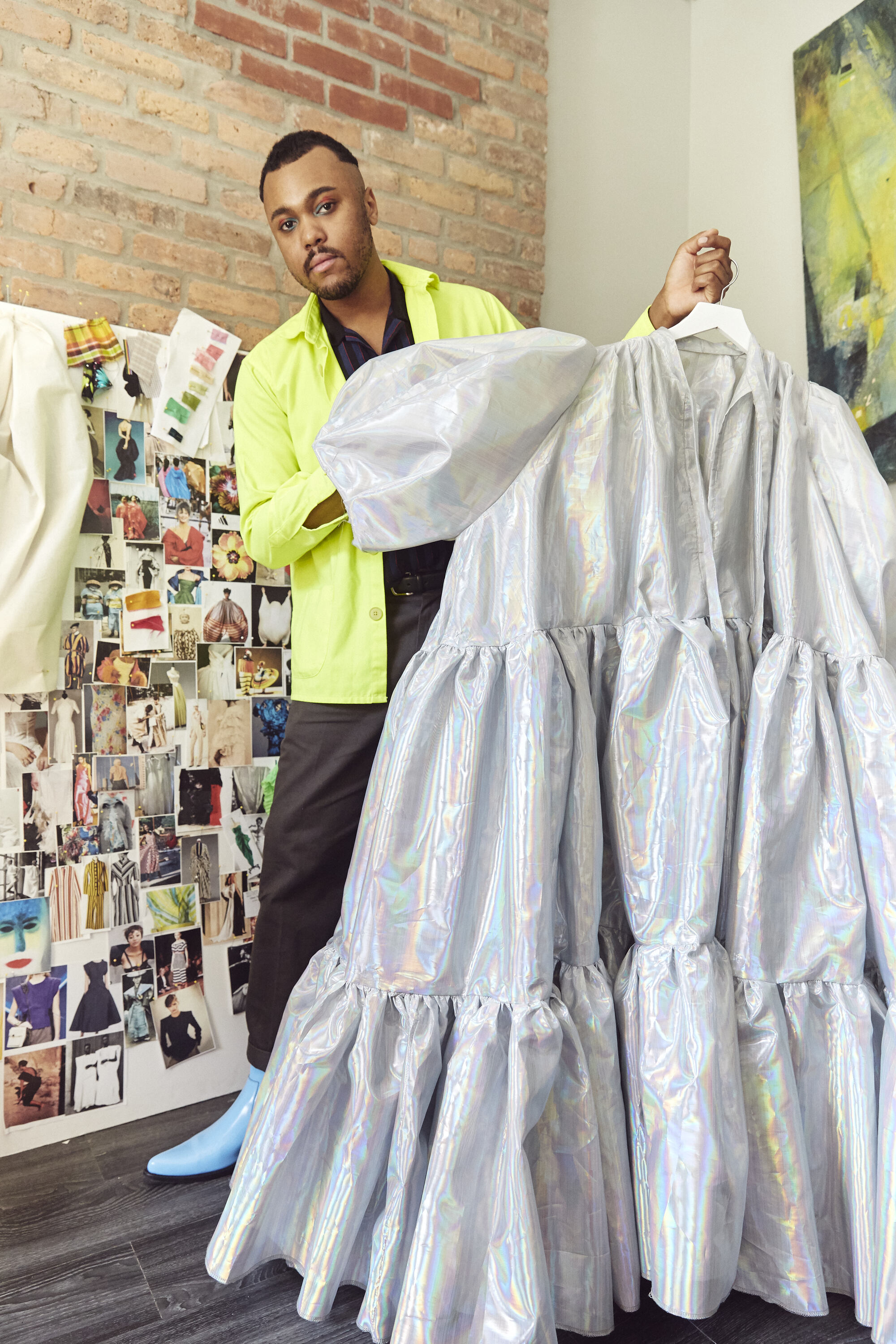 Christopher John Rogers with a look from his spring 2019 collection