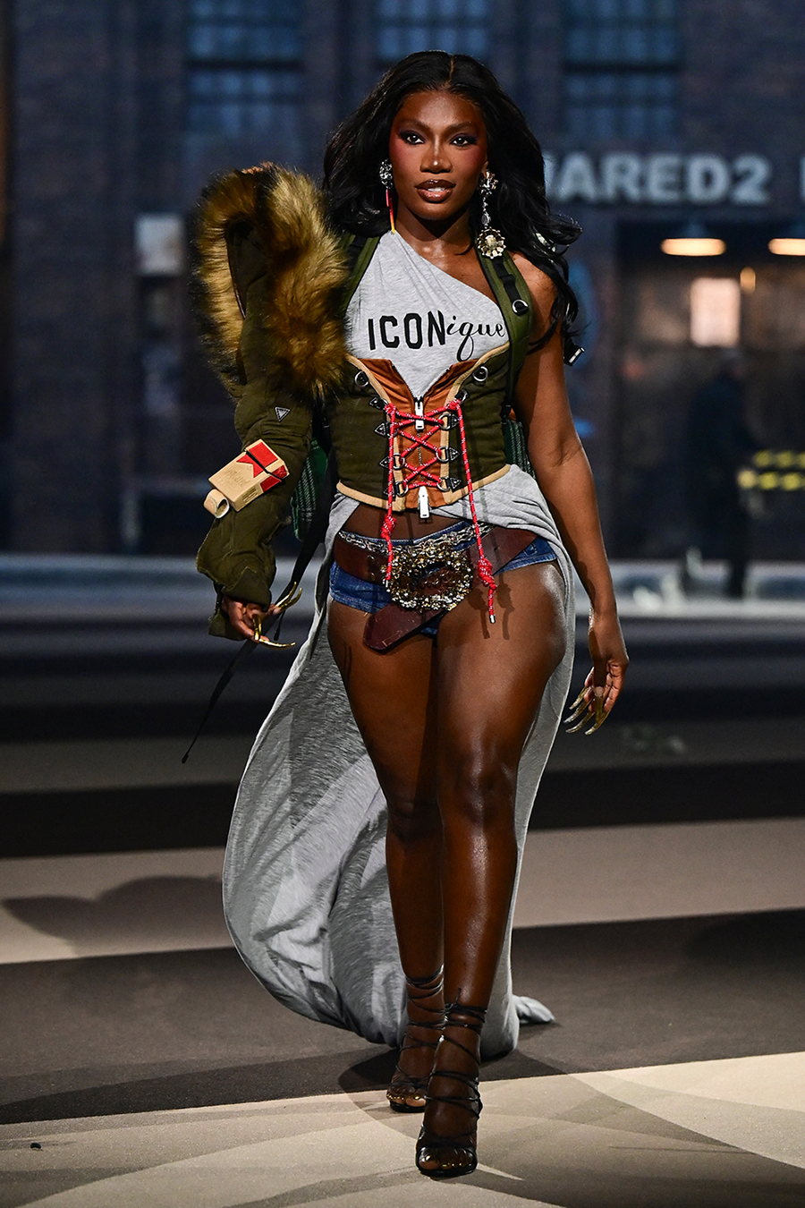 Doechii opens Dsquared2's fall 2025 fashion show on Feb. 25 in Milan, runway, fashion week