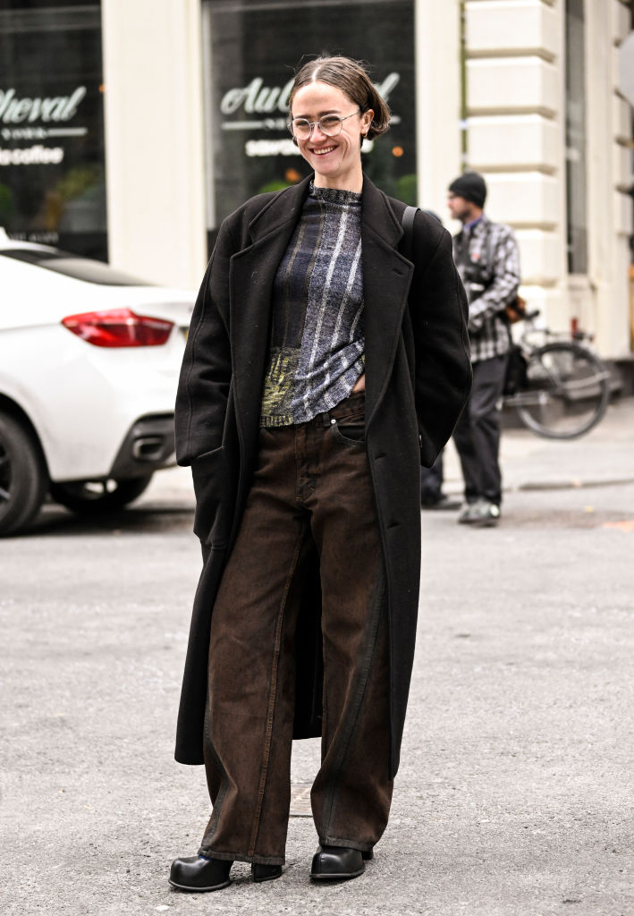 Ella Emhoff at the Eckhaus Latta fall 2025 fashion show on Feb. 8 in New York, front row, nyfw, street style