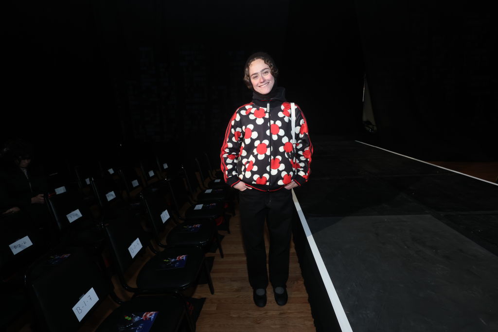 Ella Emhoff at the Tyler McGillivary fall 2025 fashion show on Feb. 7 in New York, front row, nyfw, floral puffer jacket