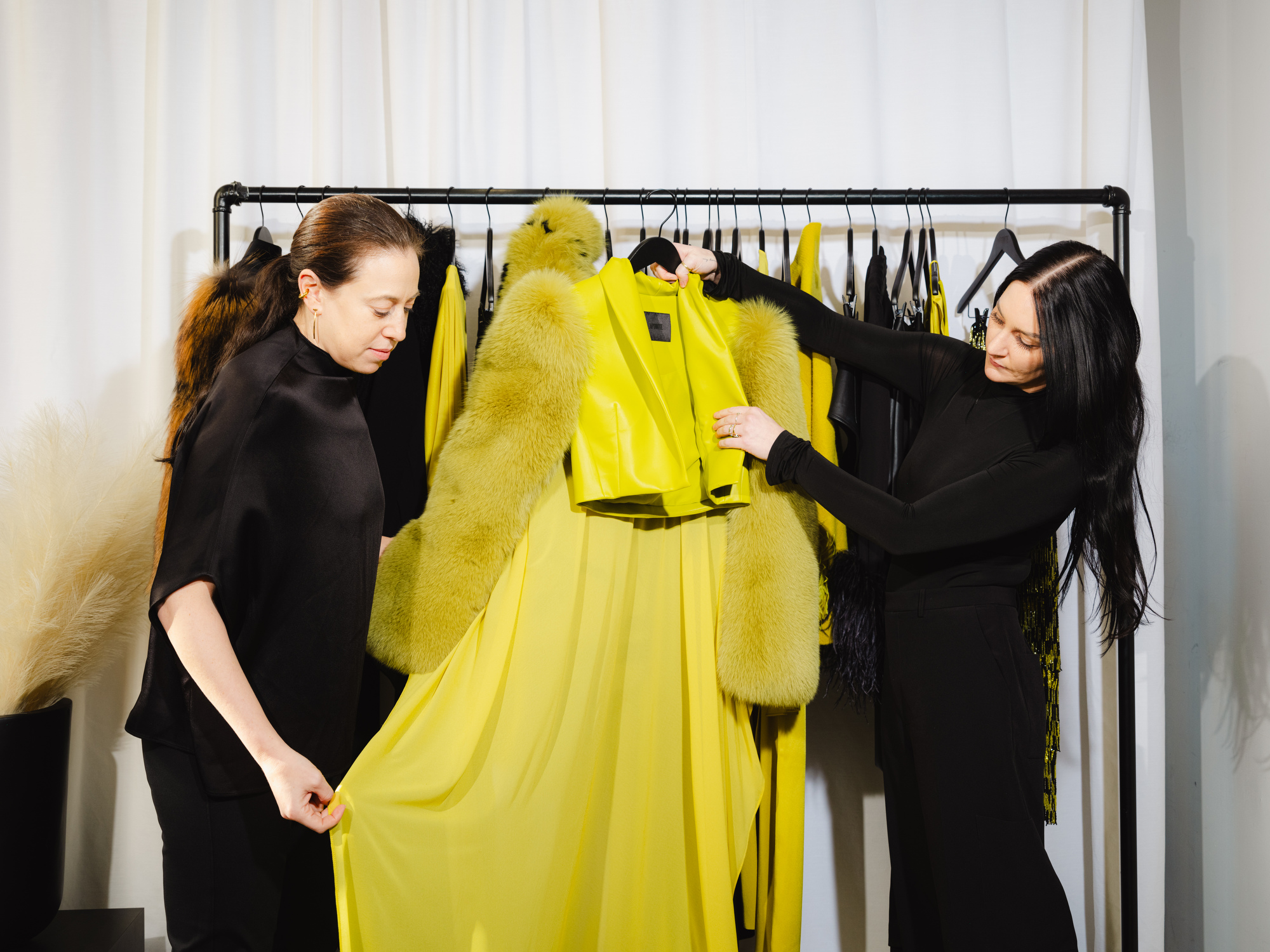 Sally LaPointe and Sarah Adelson in their showroom in New York, NY.