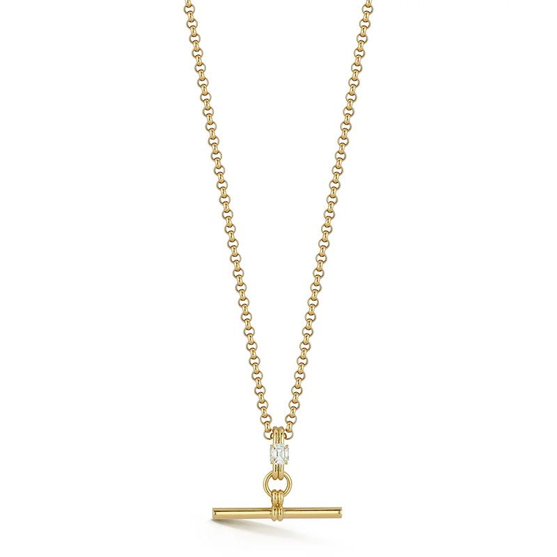 FORME Emerald-cut Diamond Toggle Pendant Necklace