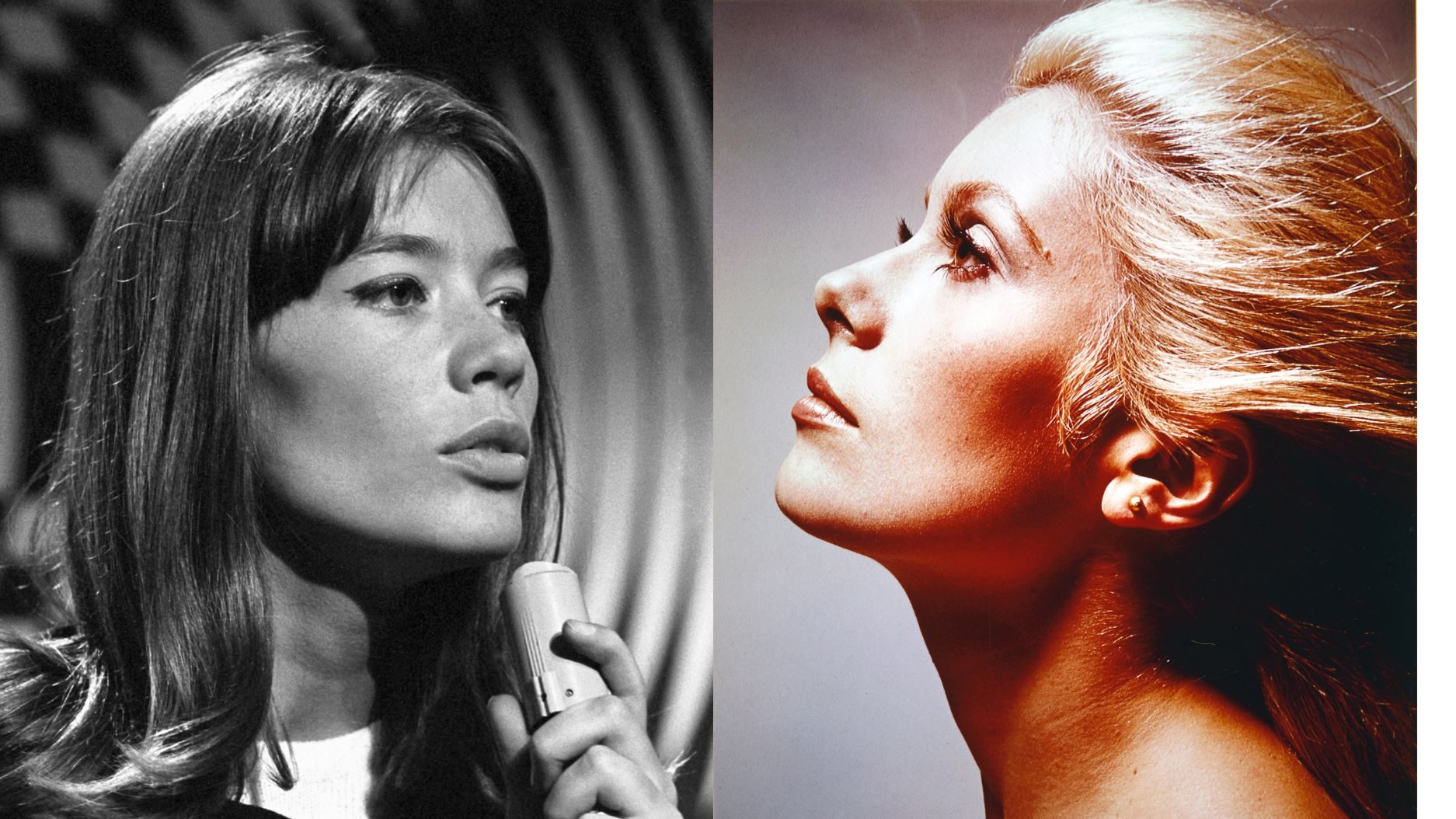 French girl beauty muses Francoise Hardy and Catherine Deneuve
