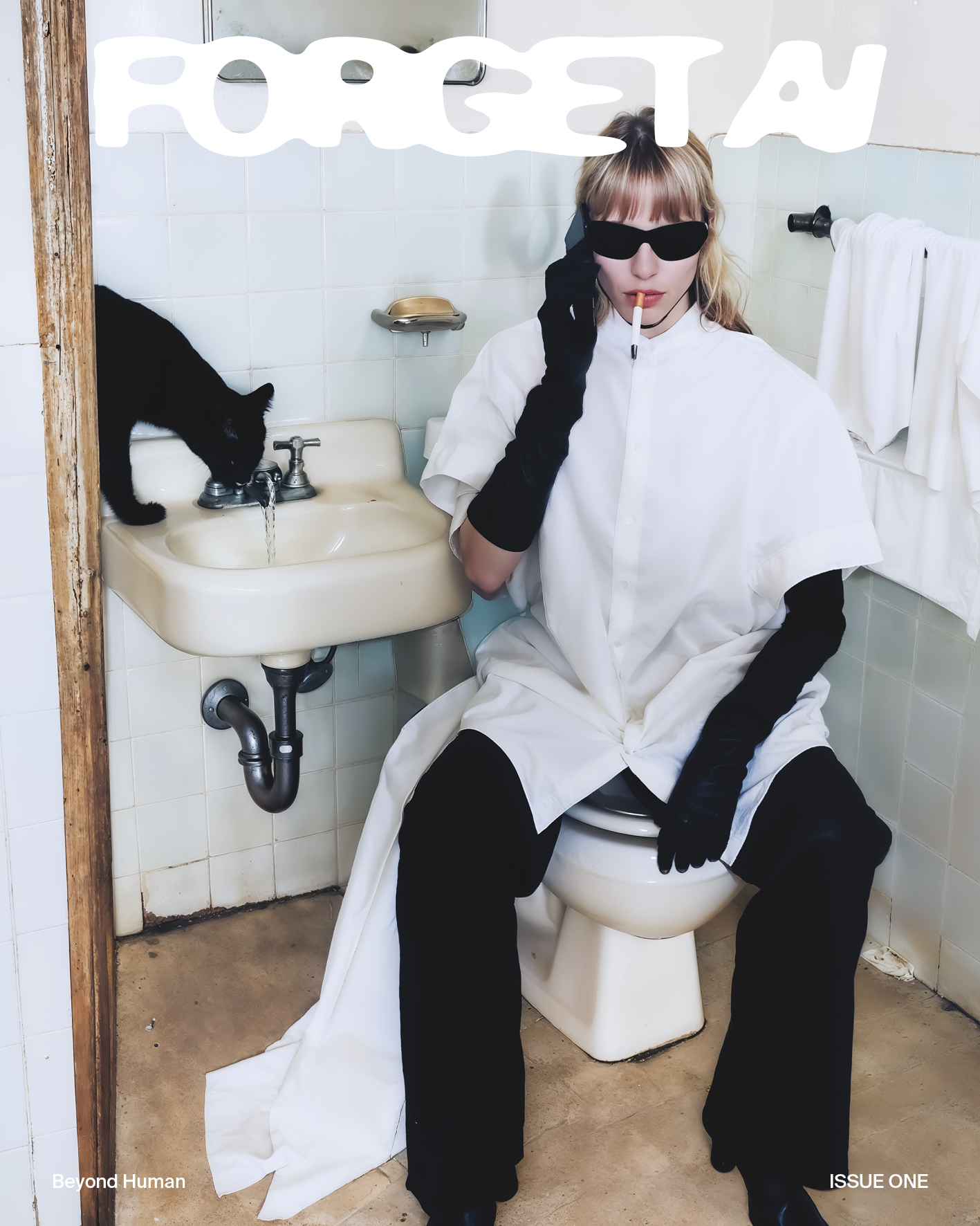 One of the covers of Forget AI's Issue One titled "Beyond Human."