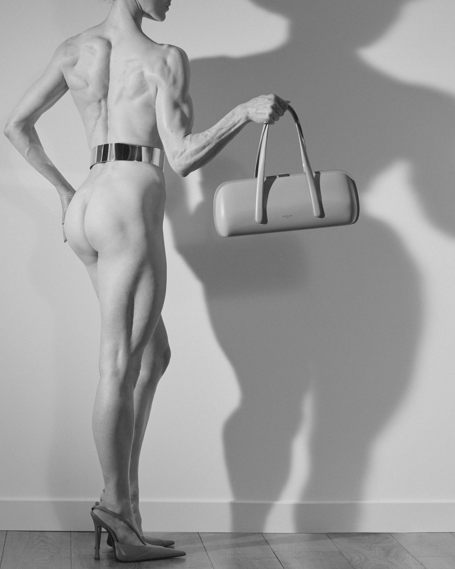 Mugler's campaign for the Aurora handbag